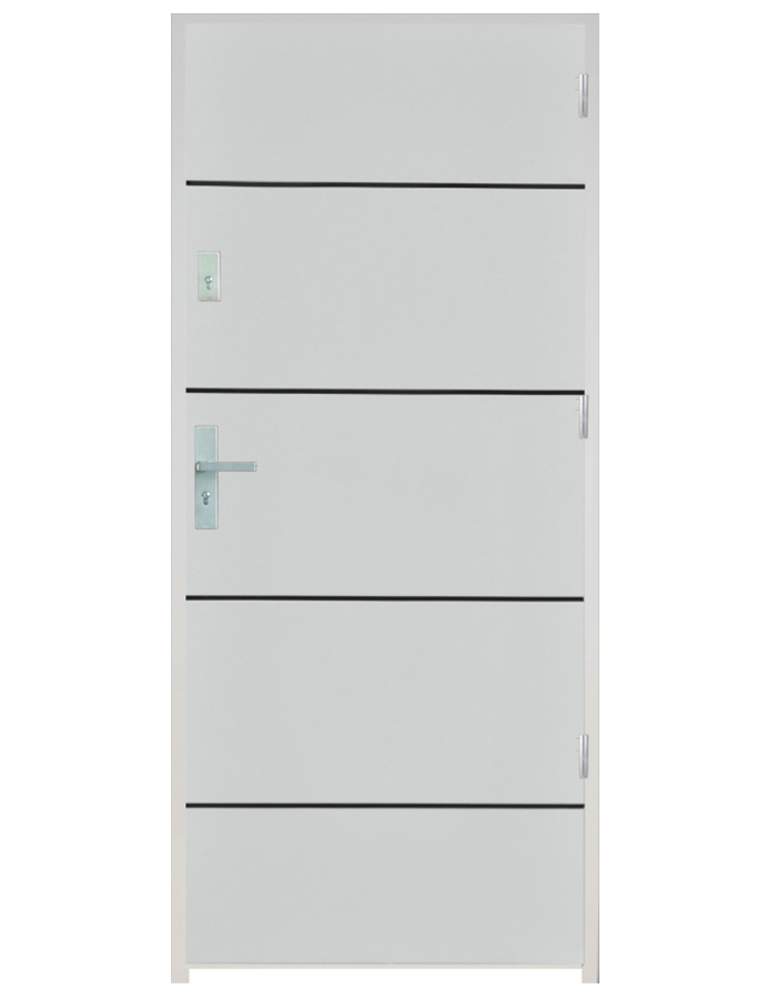 Drzwi wejściowe gładkie z listwą