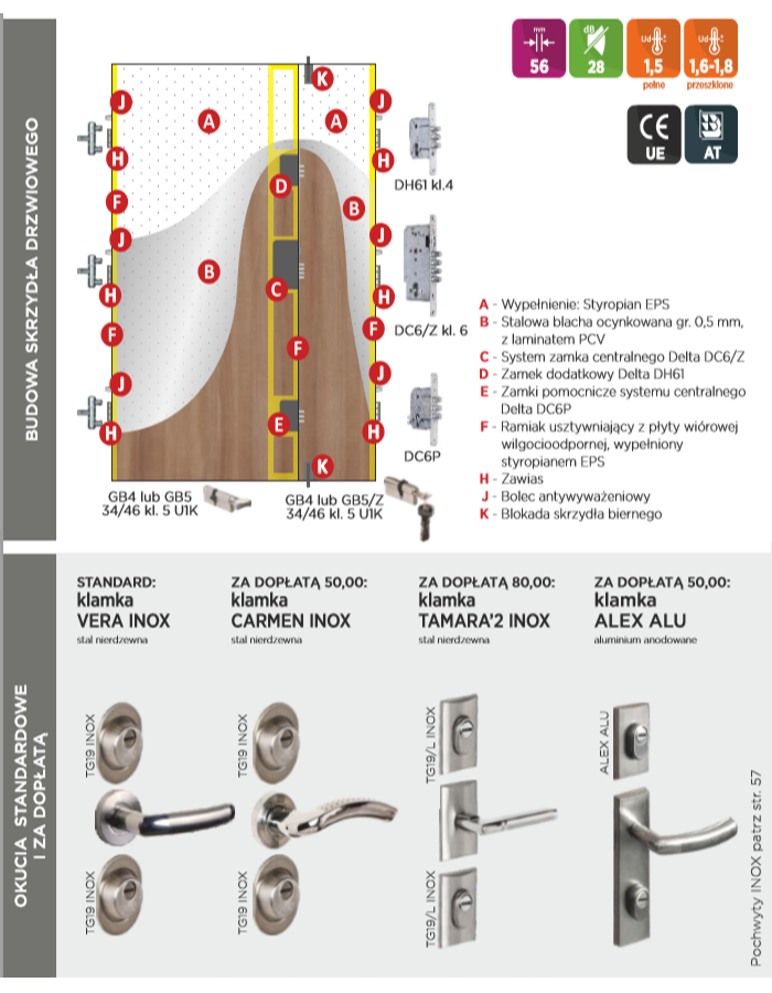 Drzwi Grand 56S Gładkie Szkło